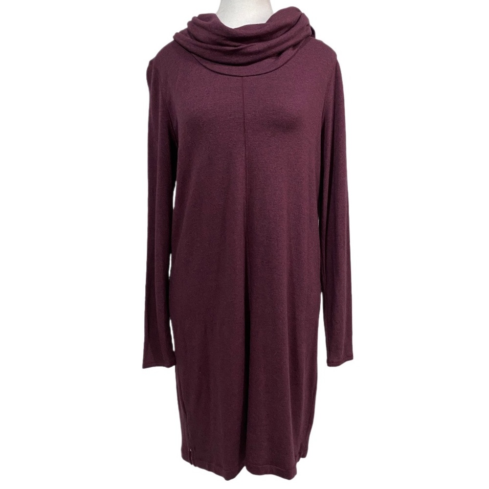 Lou & Grey Burgundy Cowl Neck Sweater Dress Women's Size Small Loungewear Cozy